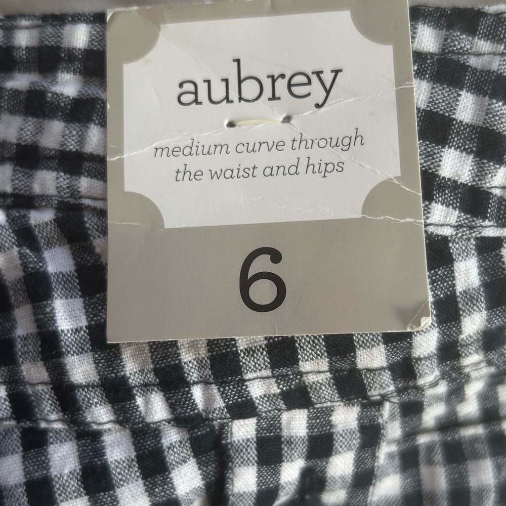 Gap Aubrey Shorts women’s size 6 gingham checkered black & white linen blend NEW - Picture 4 of 13